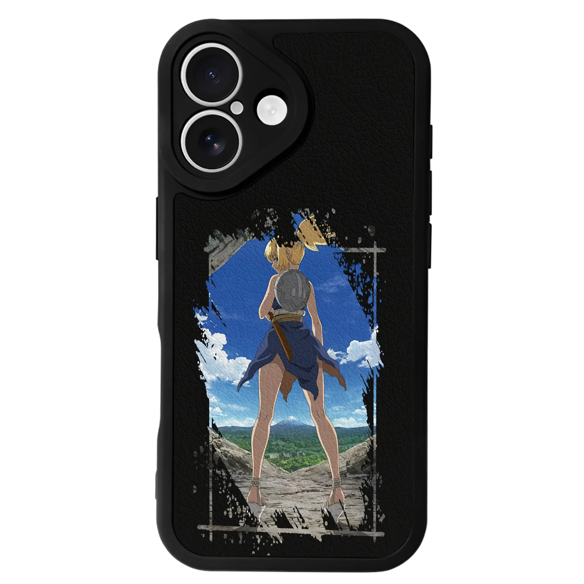 ドクターストーン グッズ,コハク - IPhone 16シリーズ対応 ・ シリコンスマホケース ・ レザー調 ・ 高精度フィット ・ 耐衝撃 ・ ワイヤレス充電対応 ・ 精密カット